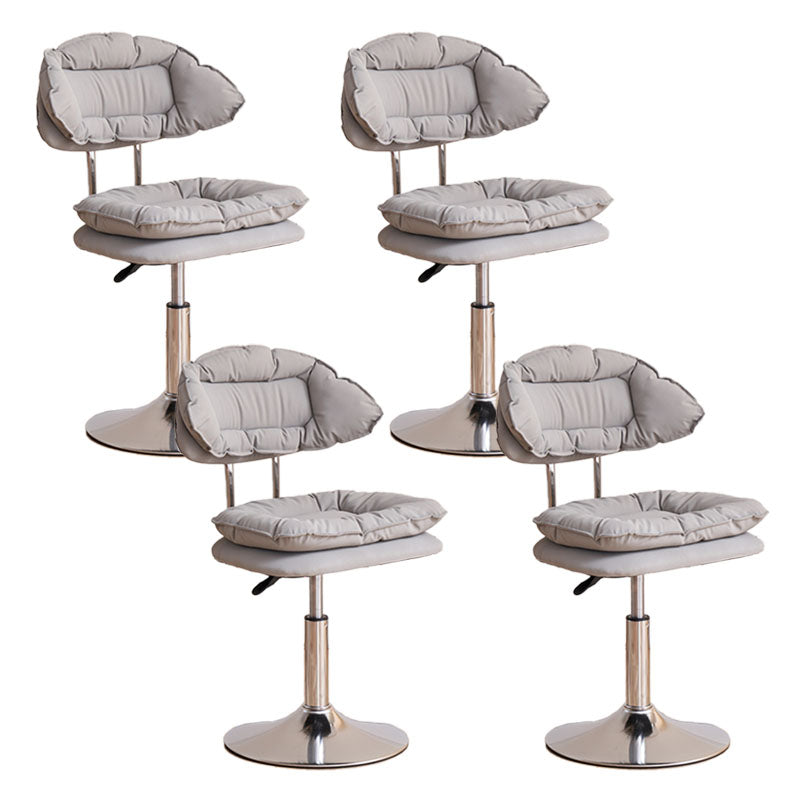 Scandinavian Metal Barstool Fabric Upholstered Counter Stool with Chrome Base