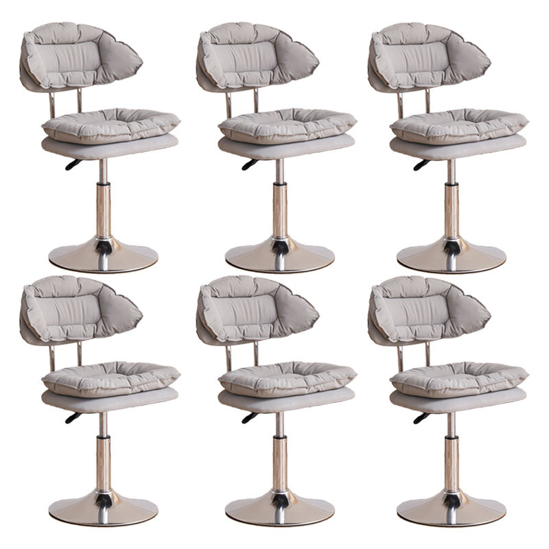 Scandinavian Metal Barstool Fabric Upholstered Counter Stool with Chrome Base