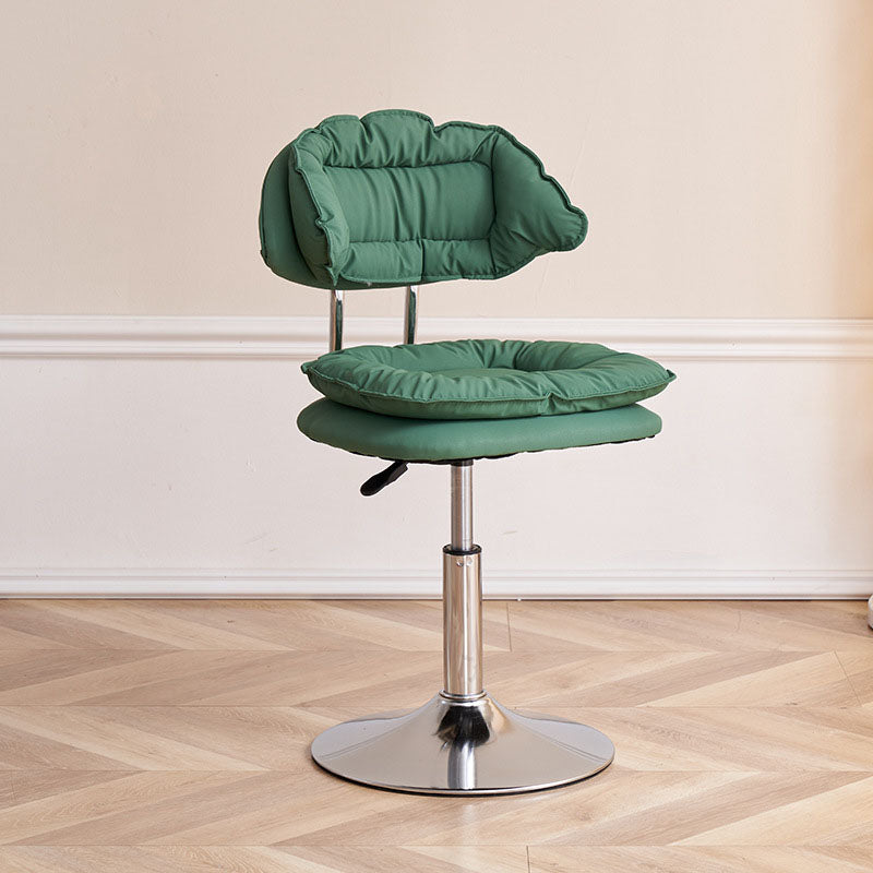 Scandinavian Metal Barstool Fabric Upholstered Counter Stool with Chrome Base