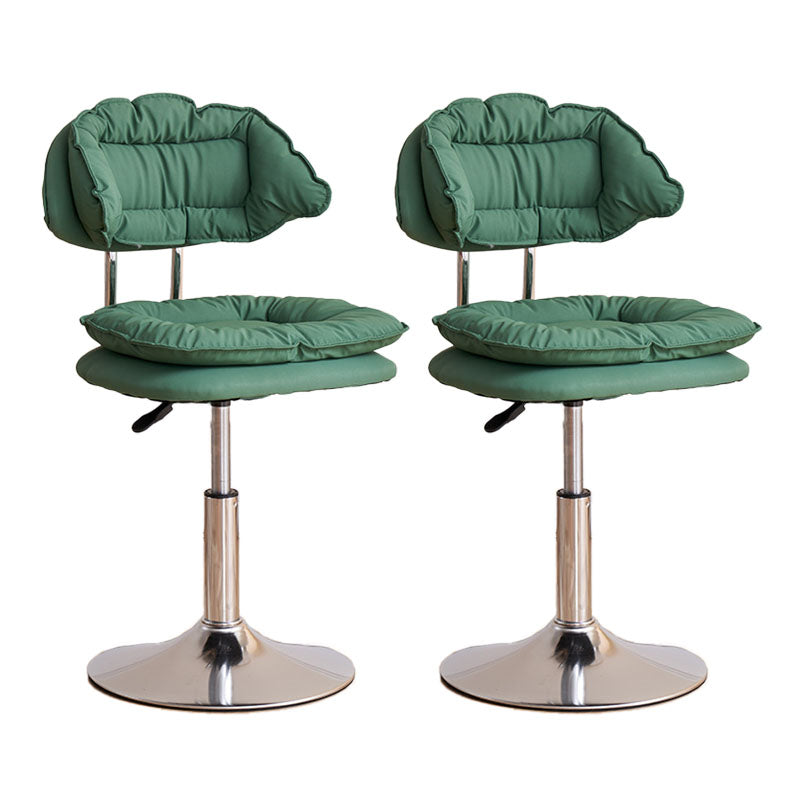 Scandinavian Metal Barstool Fabric Upholstered Counter Stool with Chrome Base