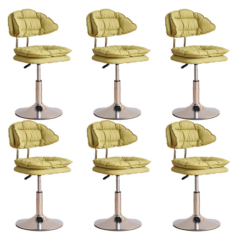 Scandinavian Metal Barstool Fabric Upholstered Counter Stool with Chrome Base