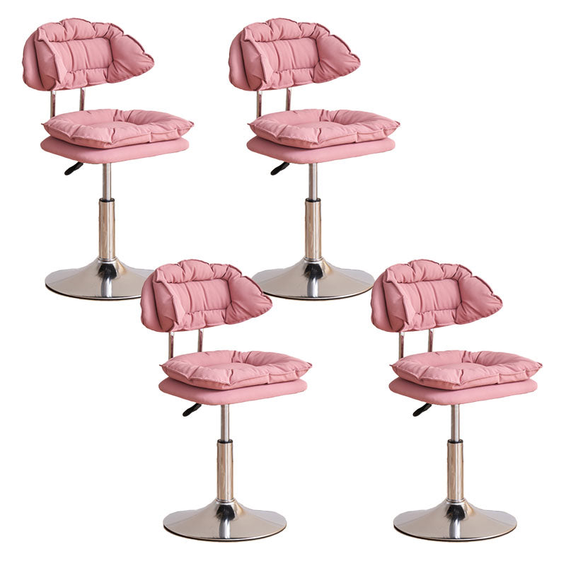 Scandinavian Metal Barstool Fabric Upholstered Counter Stool with Chrome Base