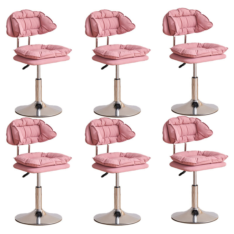 Scandinavian Metal Barstool Fabric Upholstered Counter Stool with Chrome Base