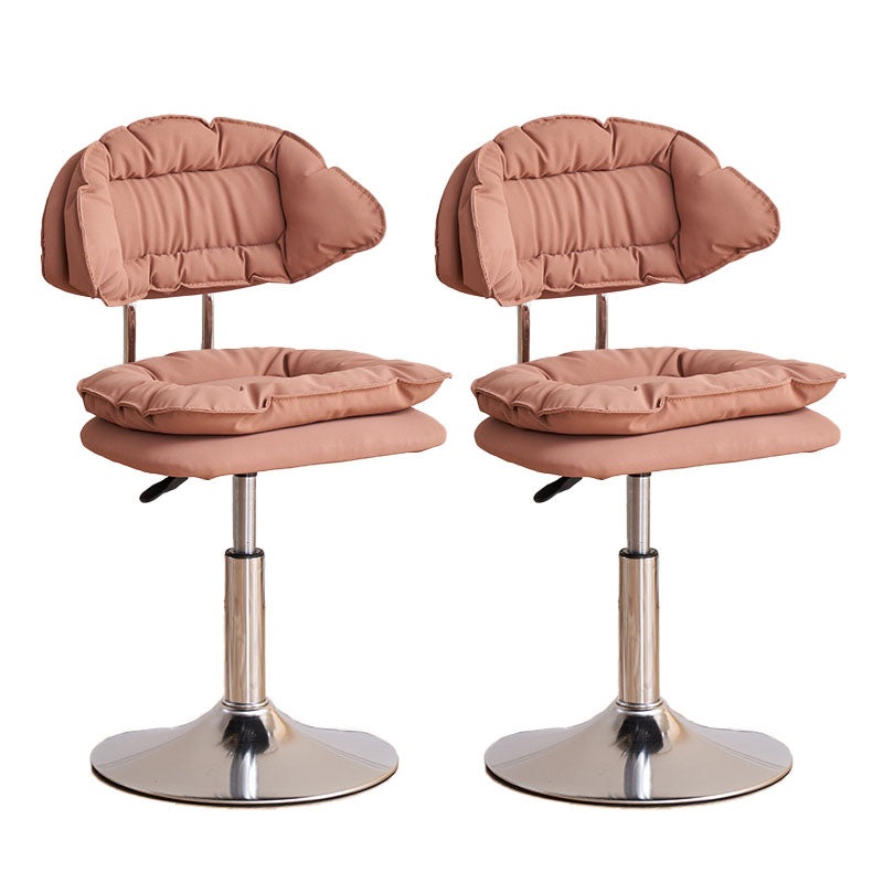 Scandinavian Metal Barstool Fabric Upholstered Counter Stool with Chrome Base