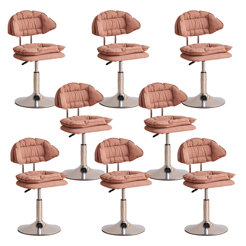 Scandinavian Metal Barstool Fabric Upholstered Counter Stool with Chrome Base