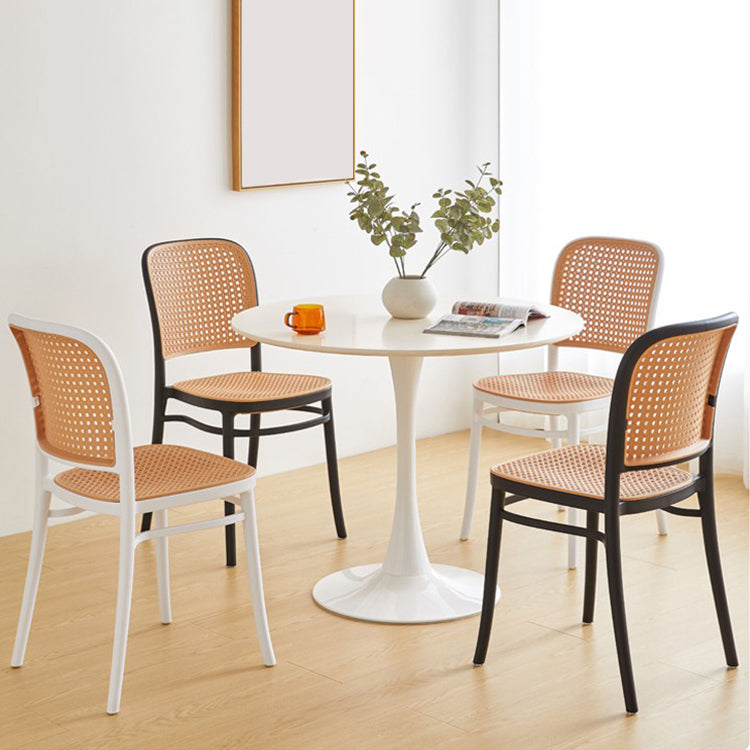 Scandinavian Plastic Bar Stool Footrest Armless Bar Stool for Living Room