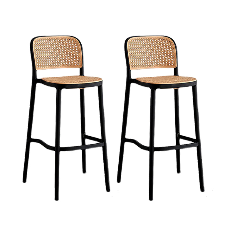 Scandinavian Plastic Bar Stool Footrest Armless Bar Stool for Living Room