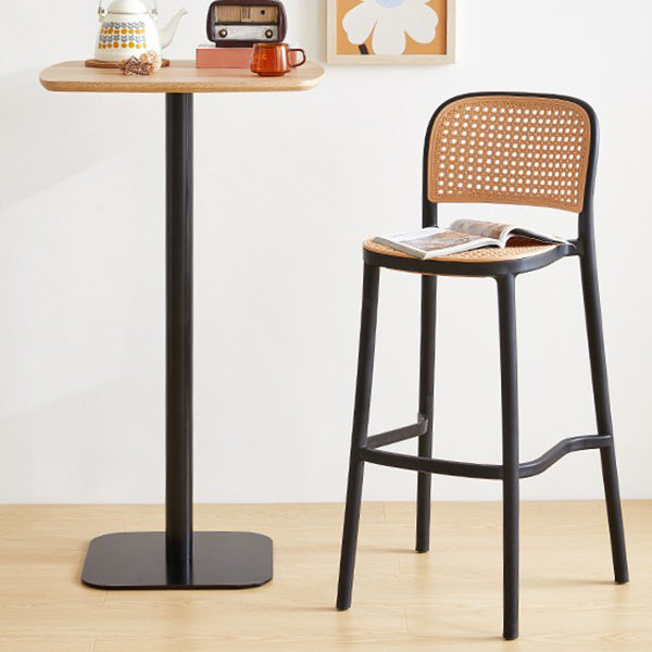 Scandinavian Plastic Bar Stool Footrest Armless Bar Stool for Living Room