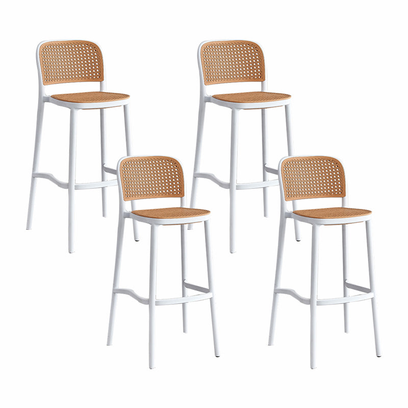 Scandinavian Plastic Bar Stool Footrest Armless Bar Stool for Living Room