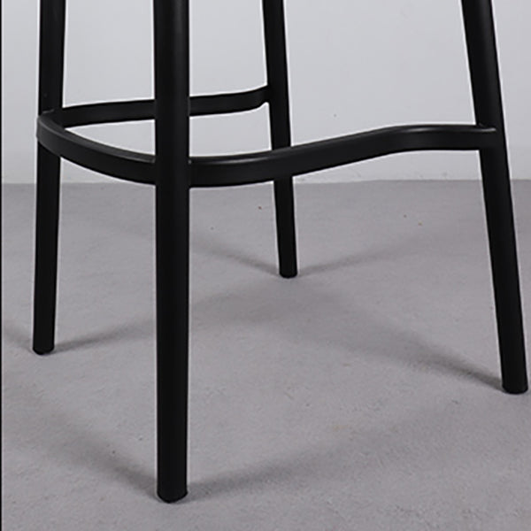 Scandinavian Plastic Bar Stool Footrest Armless Bar Stool for Living Room