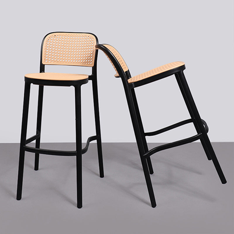 Scandinavian Plastic Bar Stool Footrest Armless Bar Stool for Living Room