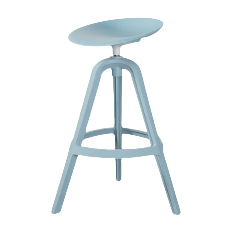 Scandinavian Swivel Bucket Bar Stool Plastic Armless Bar Stool with with 3 Legs