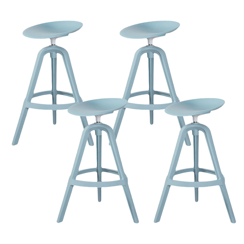 Scandinavian Swivel Bucket Bar Stool Plastic Armless Bar Stool with with 3 Legs