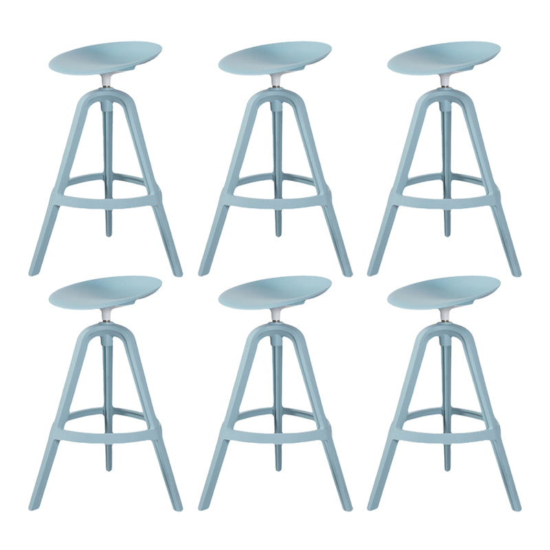 Scandinavian Swivel Bucket Bar Stool Plastic Armless Bar Stool with with 3 Legs