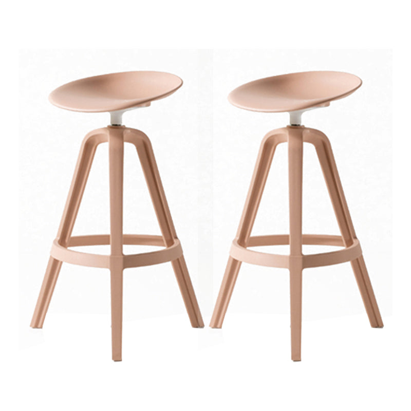 Scandinavian Swivel Bucket Bar Stool Plastic Armless Bar Stool with with 3 Legs