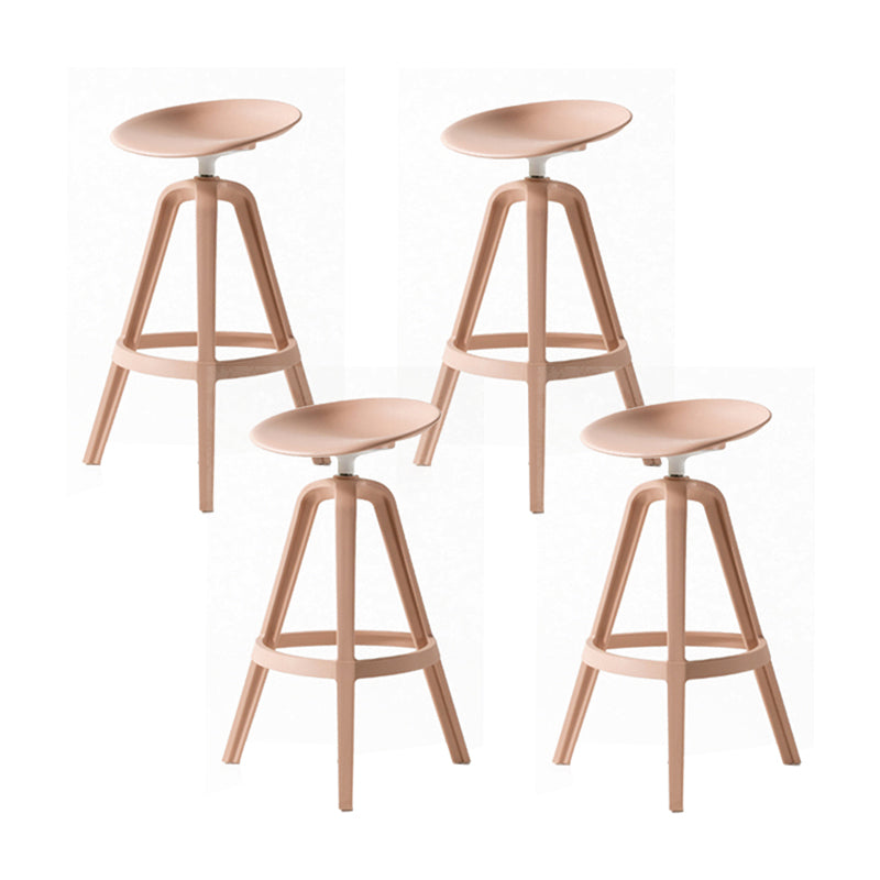 Scandinavian Swivel Bucket Bar Stool Plastic Armless Bar Stool with with 3 Legs