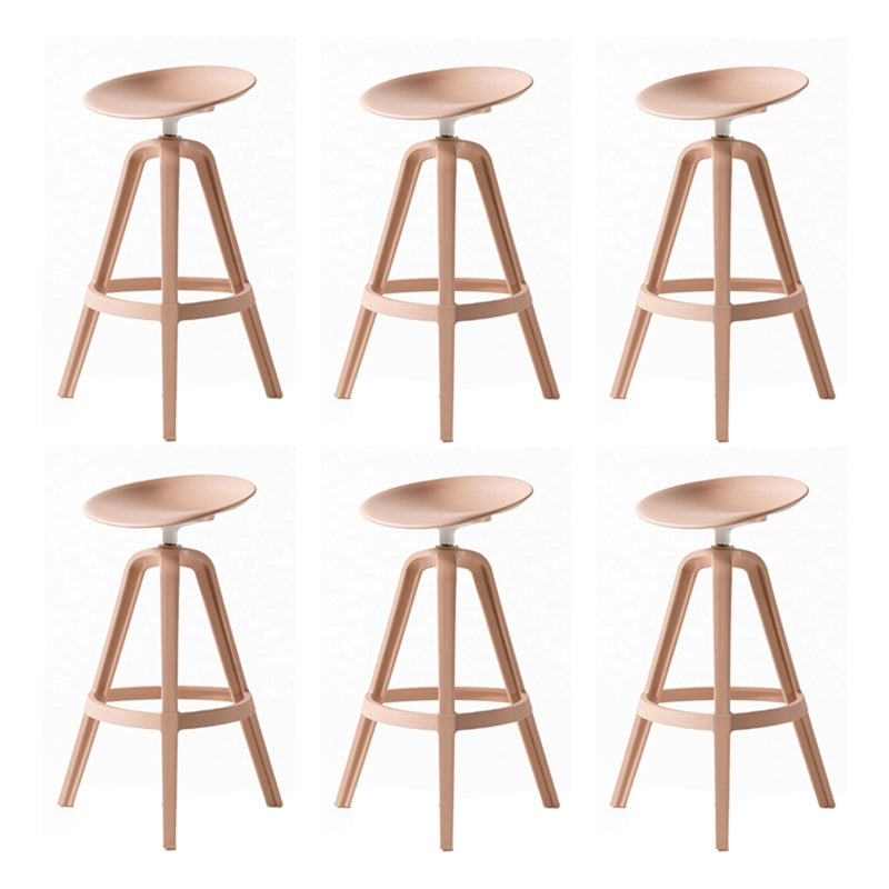Scandinavian Swivel Bucket Bar Stool Plastic Armless Bar Stool with with 3 Legs