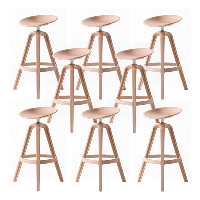 Scandinavian Swivel Bucket Bar Stool Plastic Armless Bar Stool with with 3 Legs
