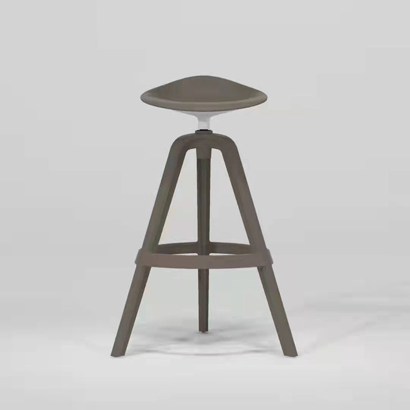 Scandinavian Swivel Bucket Bar Stool Plastic Armless Bar Stool with with 3 Legs