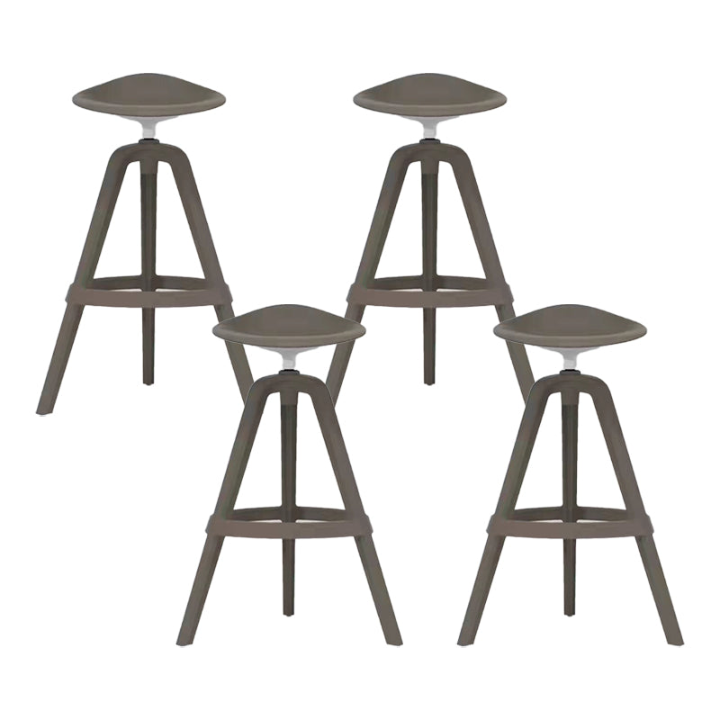 Scandinavian Swivel Bucket Bar Stool Plastic Armless Bar Stool with with 3 Legs