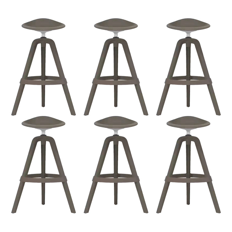 Scandinavian Swivel Bucket Bar Stool Plastic Armless Bar Stool with with 3 Legs