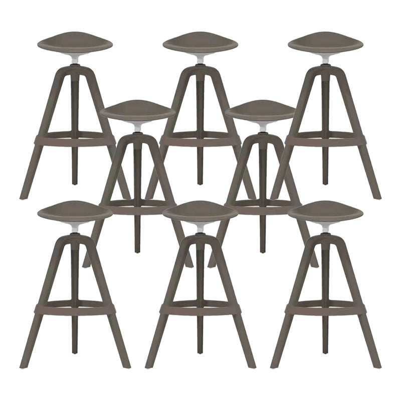 Scandinavian Swivel Bucket Bar Stool Plastic Armless Bar Stool with with 3 Legs