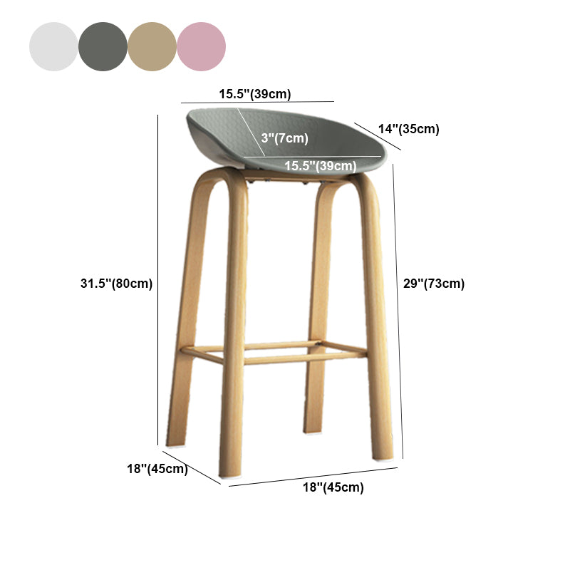 Contemporary Low Back Counter Stool Home Furniture with Footrest