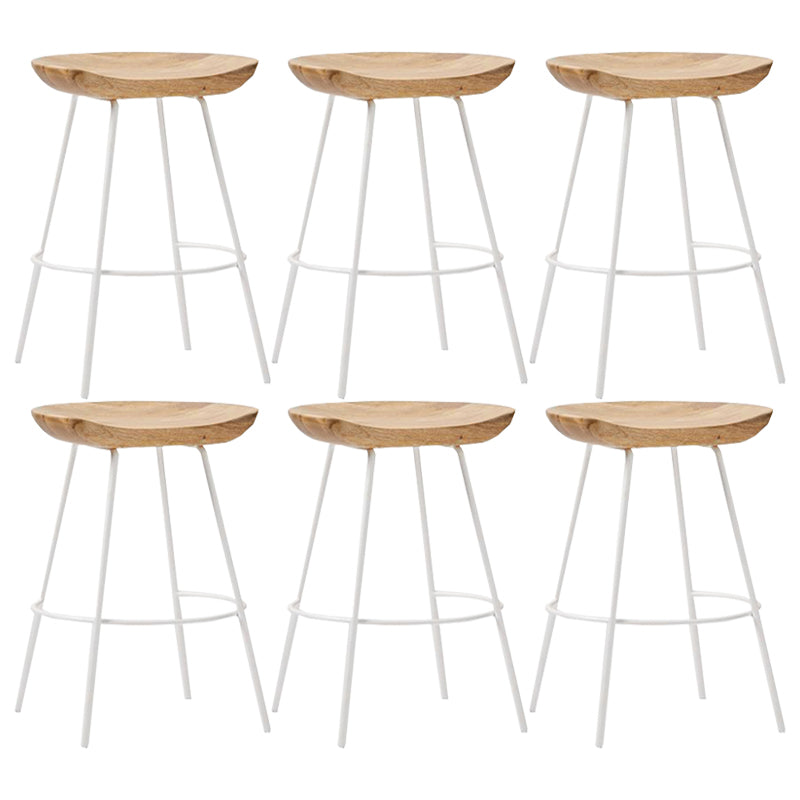 Industrial Wood Barstool Counter Stool Footrest Metal Furniture in Matte Finish