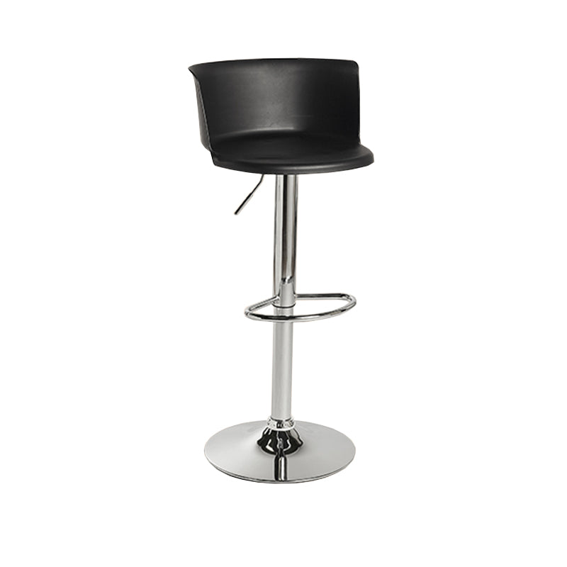 Modern Adjustable Height Swivel Bar Stool Metal Base Footrest Bar Stool