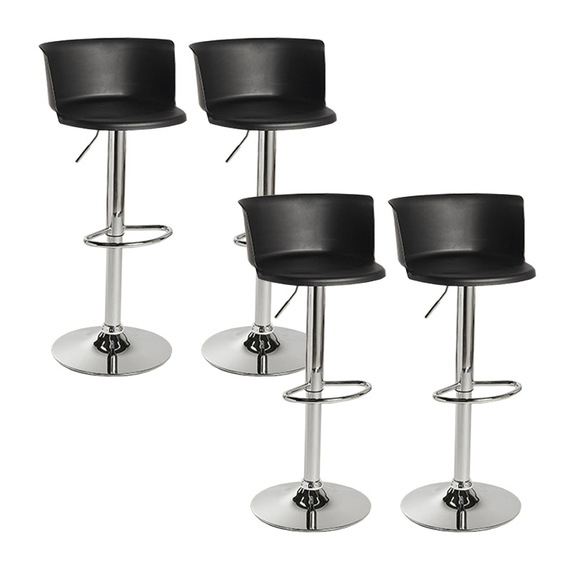 Modern Adjustable Height Swivel Bar Stool Metal Base Footrest Bar Stool
