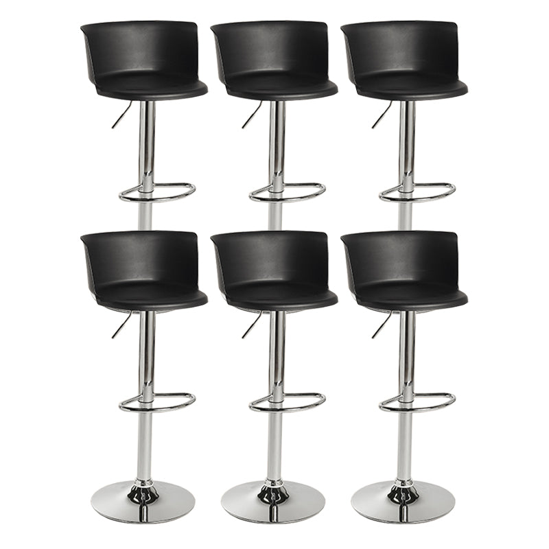 Modern Adjustable Height Swivel Bar Stool Metal Base Footrest Bar Stool