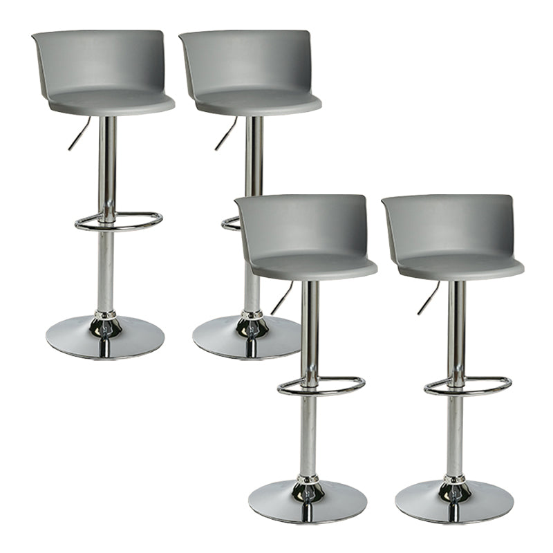 Modern Adjustable Height Swivel Bar Stool Metal Base Footrest Bar Stool