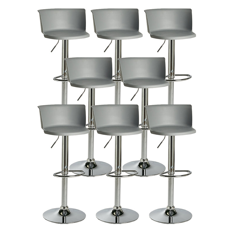 Modern Adjustable Height Swivel Bar Stool Metal Base Footrest Bar Stool