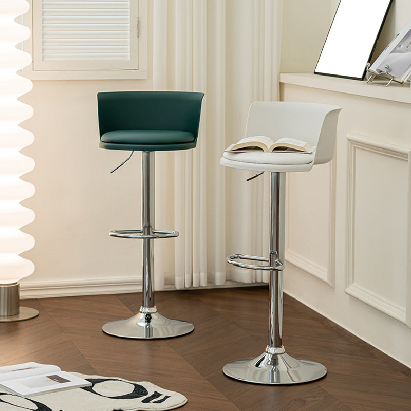 Modern Adjustable Height Swivel Bar Stool Metal Base Footrest Bar Stool