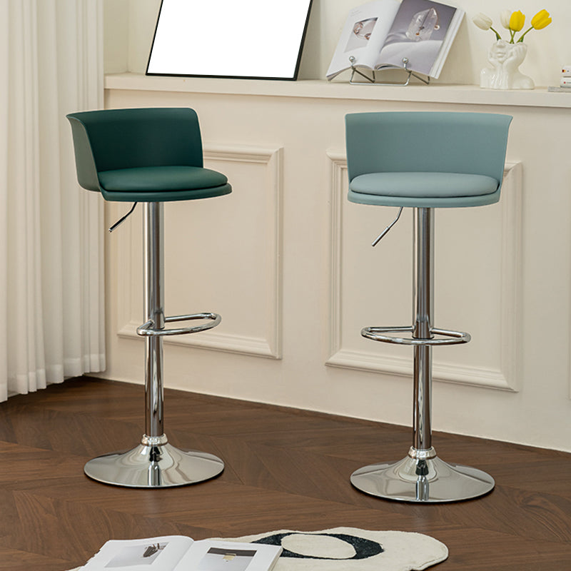 Modern Adjustable Height Swivel Bar Stool Metal Base Footrest Bar Stool
