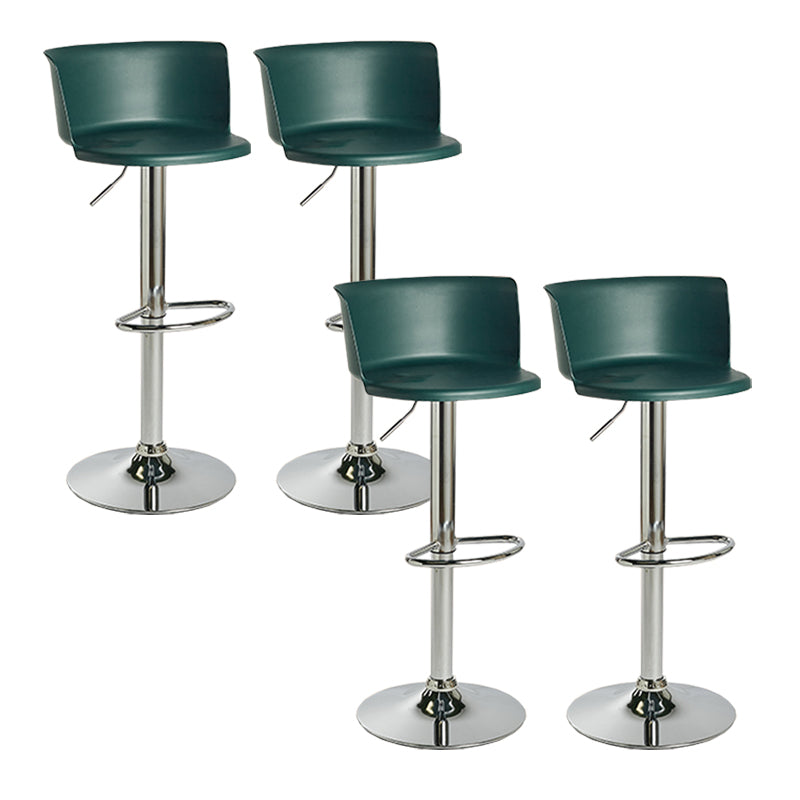 Modern Adjustable Height Swivel Bar Stool Metal Base Footrest Bar Stool