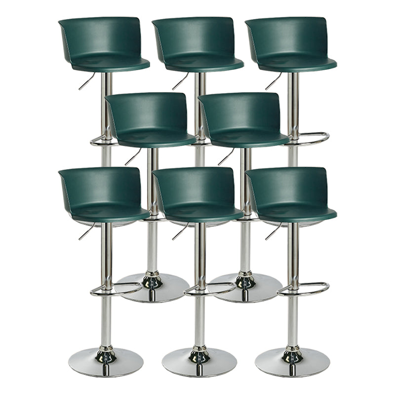 Modern Adjustable Height Swivel Bar Stool Metal Base Footrest Bar Stool