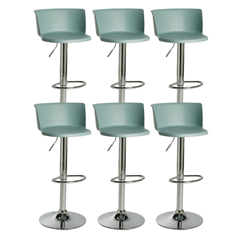 Modern Adjustable Height Swivel Bar Stool Metal Base Footrest Bar Stool