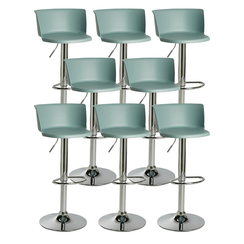 Modern Adjustable Height Swivel Bar Stool Metal Base Footrest Bar Stool