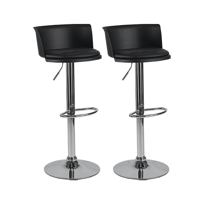 Modern Adjustable Height Swivel Bar Stool Metal Base Footrest Bar Stool