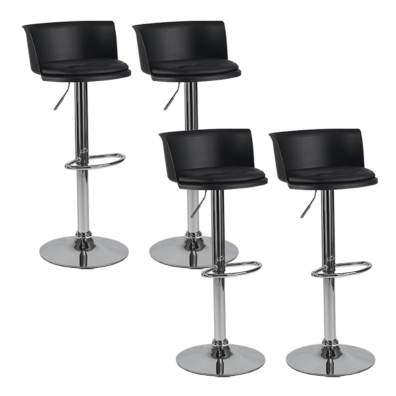 Modern Adjustable Height Swivel Bar Stool Metal Base Footrest Bar Stool