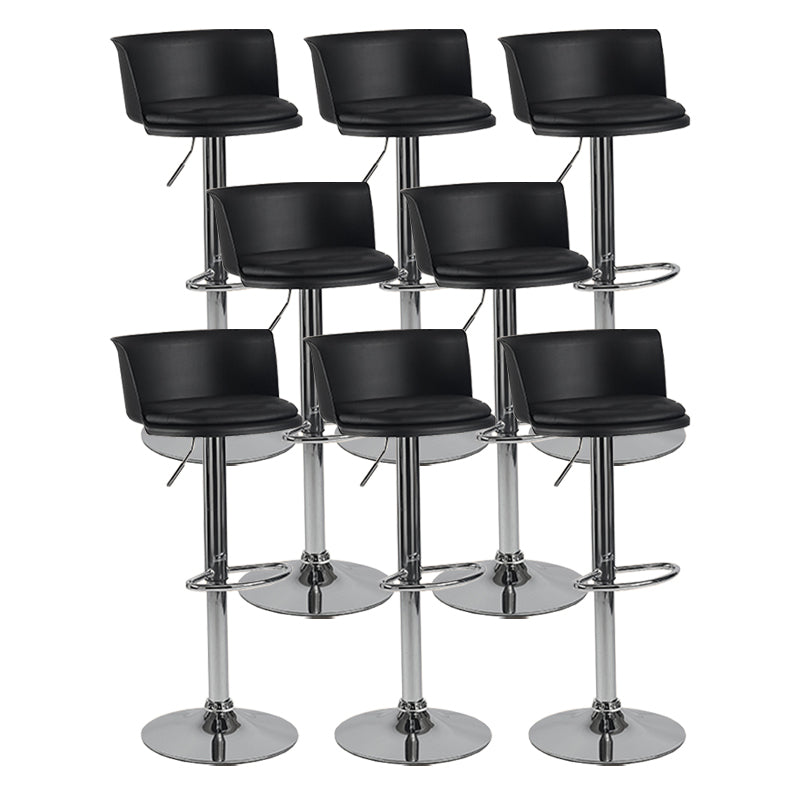 Modern Adjustable Height Swivel Bar Stool Metal Base Footrest Bar Stool