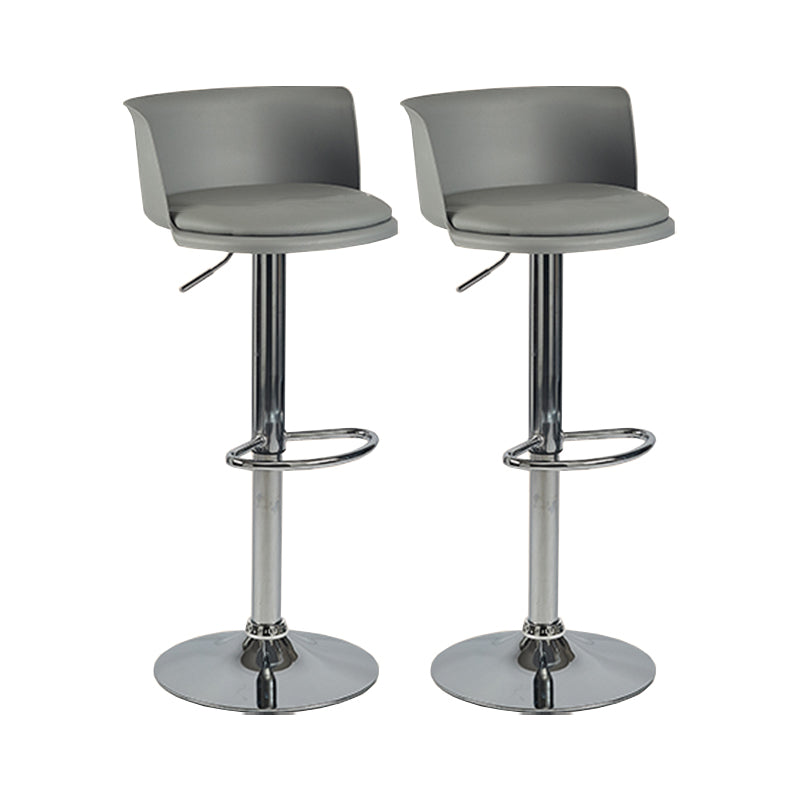 Modern Adjustable Height Swivel Bar Stool Metal Base Footrest Bar Stool