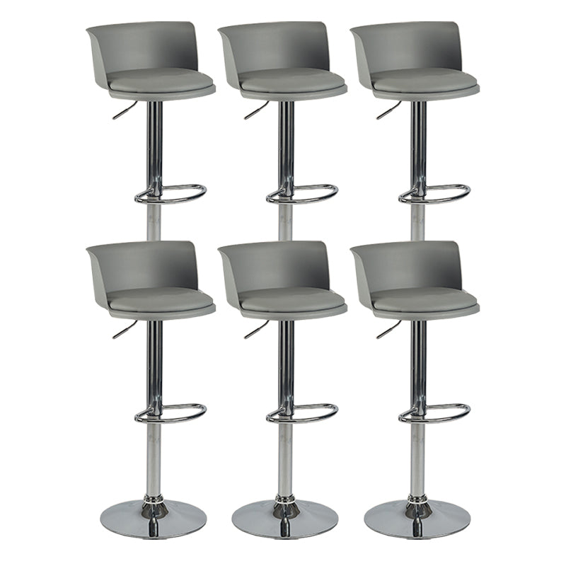 Modern Adjustable Height Swivel Bar Stool Metal Base Footrest Bar Stool