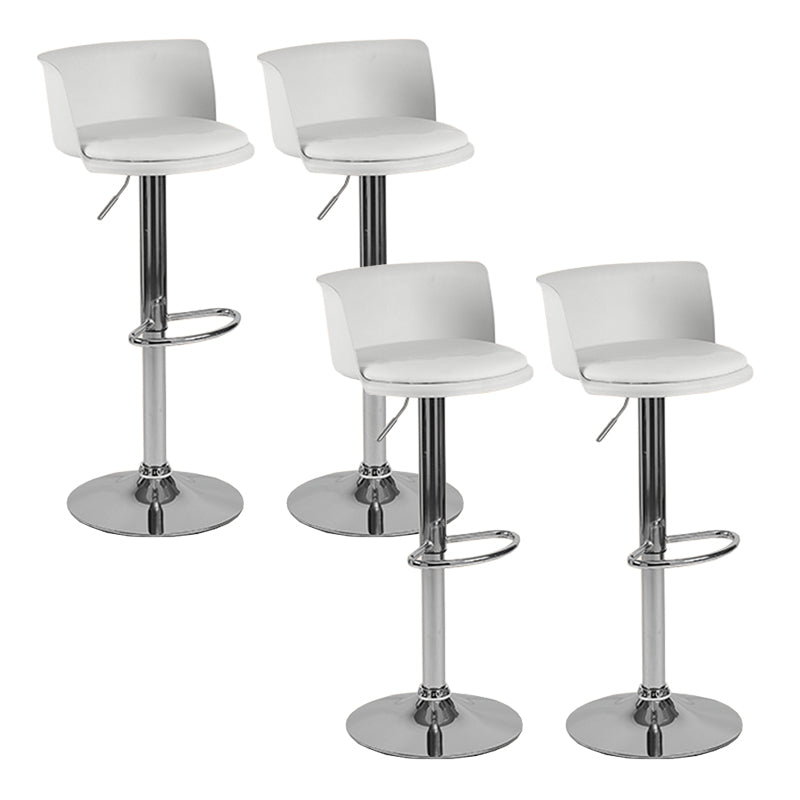 Modern Adjustable Height Swivel Bar Stool Metal Base Footrest Bar Stool