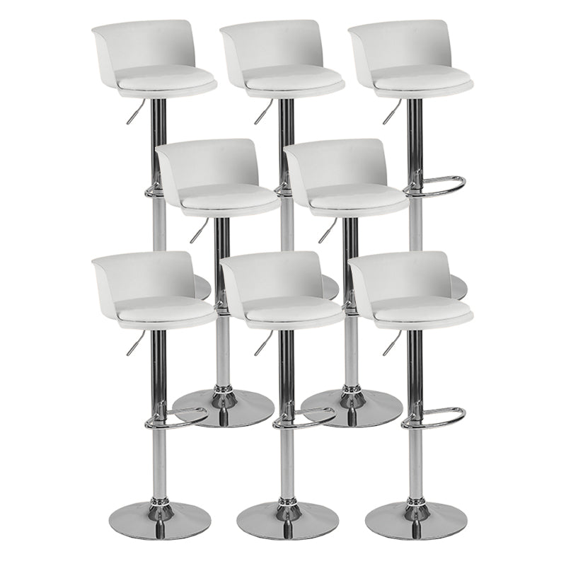 Modern Adjustable Height Swivel Bar Stool Metal Base Footrest Bar Stool