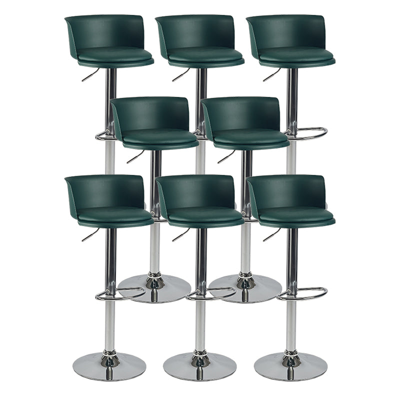Modern Adjustable Height Swivel Bar Stool Metal Base Footrest Bar Stool