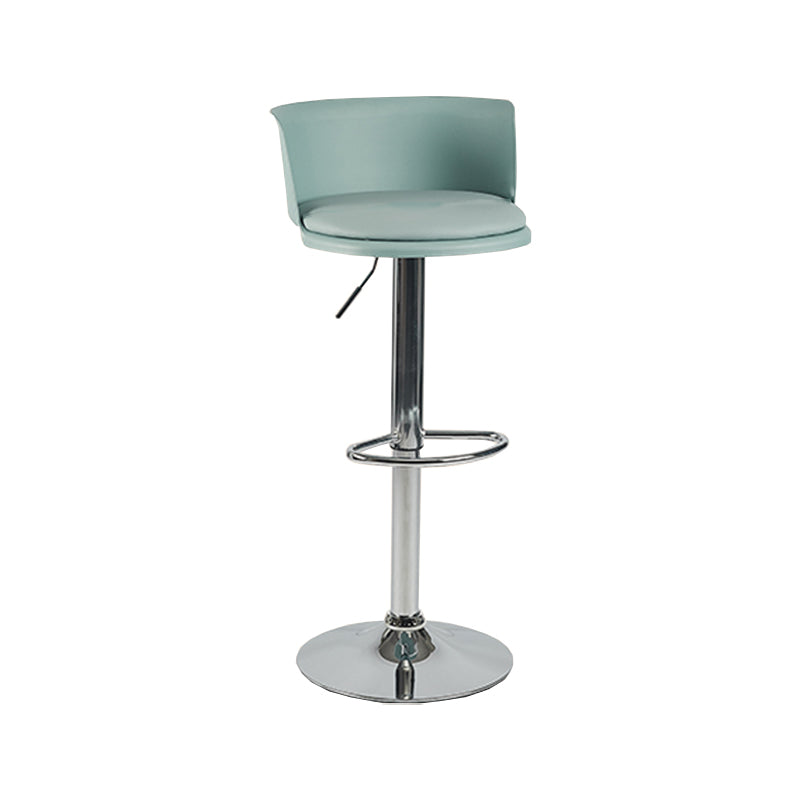 Modern Adjustable Height Swivel Bar Stool Metal Base Footrest Bar Stool