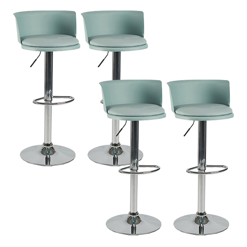Modern Adjustable Height Swivel Bar Stool Metal Base Footrest Bar Stool