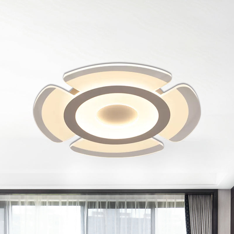 8"/16.5"/20.5" Wide Simple Floral Acrylic Flush Ceiling Light LED Flush Mount Lamp in Warm/White Light